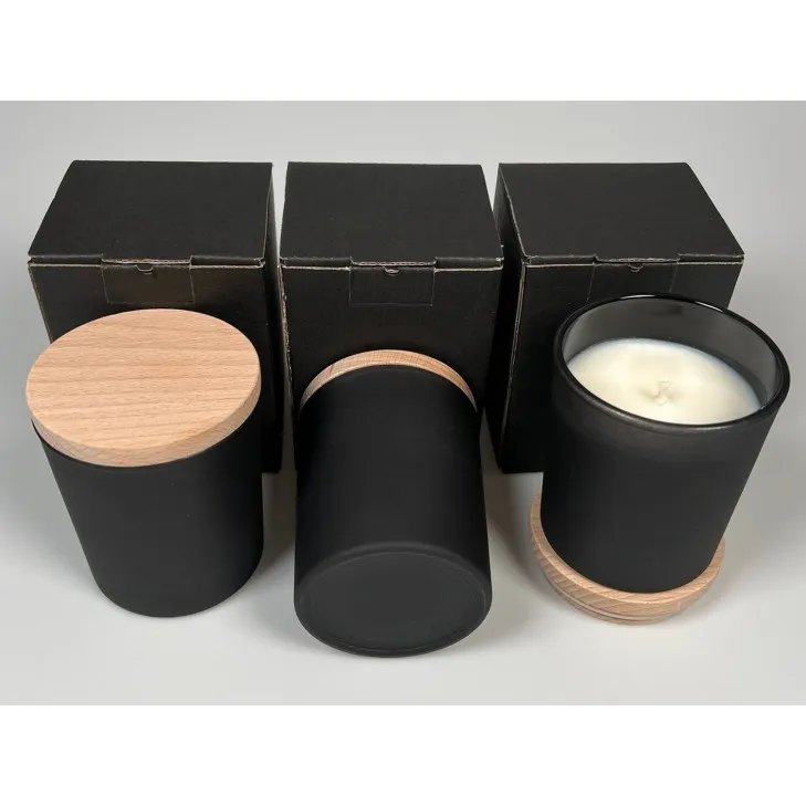 Świeca sojowa zapachowa w szkle czarny mat - bawełniany knot 245 ml